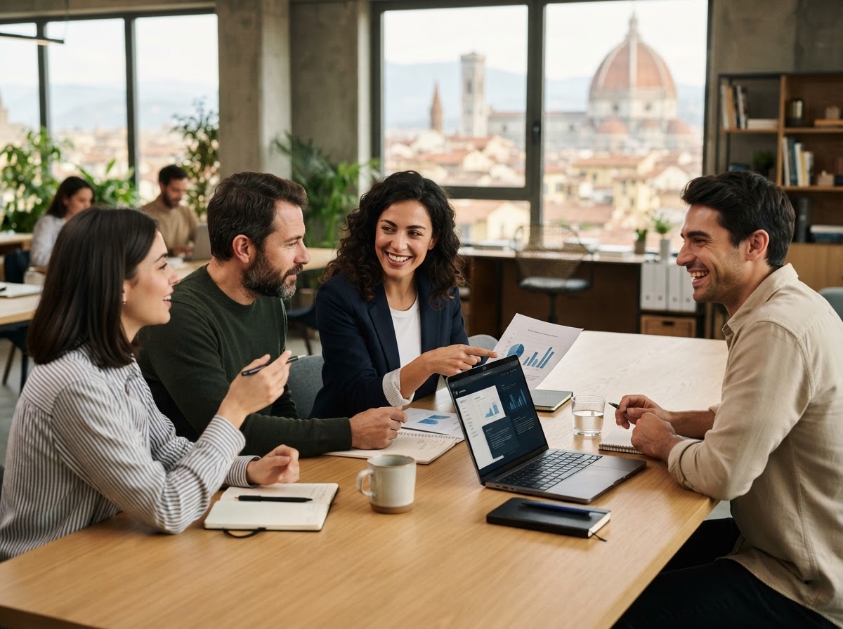 Ampia Crescitura team al lavoro sulla piattaforma di analisi